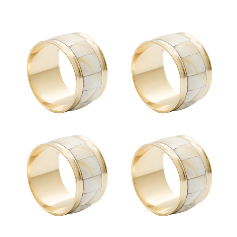 Napkin rings classic pearl (set/4)