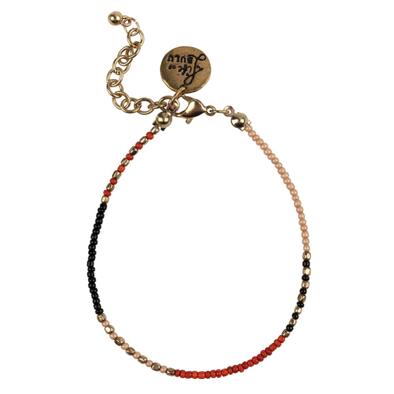 Happy Beads Bracelet - Multicolor & Hot coral