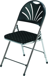 Chaise pliante Berlijn chromé / noir avec blanc
