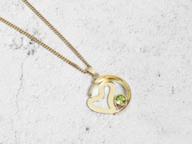 Hart hanger met groene Peridot