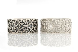 'Floral white' zilveren ring