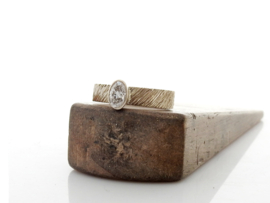 Oval Diamond 'Slashes' ring