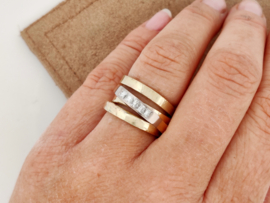 Windings ring bicolor met Diamanten