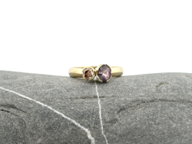 Natuurlijke Diamant en Spinel ring