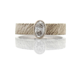 Oval Diamond 'Slashes' ring