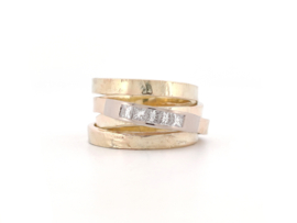 Windings ring bicolor met Diamanten
