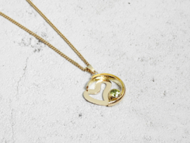 Hart hanger met groene Peridot