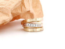 Windings ring bicolor met Diamanten