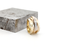 Windings ring bicolor met Diamanten