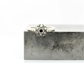 Zilveren geoxideerd lace ring
