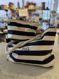 Strandtas/shopping tas  gestreept