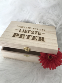 Houten kist (A5) met gravure