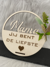 Staander rond MAMA met droogbloemen