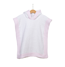 PONCHO wit/roze