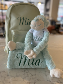 Set rugzakje, handdoek en knuffelaap