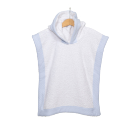 PONCHO wit/blauw