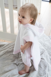 PONCHO wit/roze