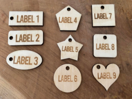 Houten naamlabel