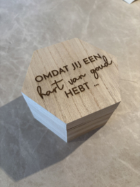Houten kistje zeshoek