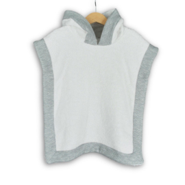PONCHO wit/grijs
