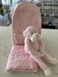 Set rugzakje, handdoek en knuffelaap