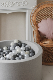 SET Ballenbad 90x40cm - GREY (white, pearl, metallic graphite)