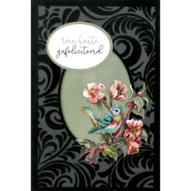 3D Velvet Cards A6- Colorful Birds 3DVC10005