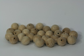 Blanke houten kraal beuken, naturel 2 cm