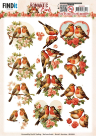3D Push Out - Berries Beauties - Romantic Birds - Romantic Robin SB10930