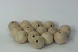 Blanke houten kraal beuken, naturel 3cm