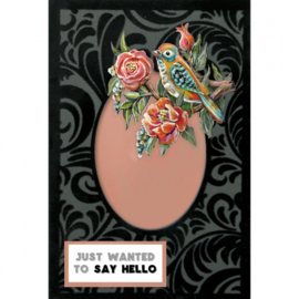 3D Velvet Cards A6- Colorful Birds 3DVC10005