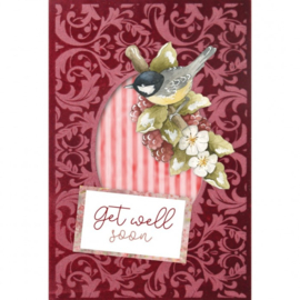3D  Velvet Cards  - Birds and Berries  3DVC10003