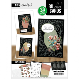 3D Velvet Cards A6- Colorful Birds 3DVC10005