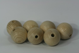 Blanke houten kraal beuken, naturel 4cm