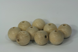 Blanke houten kraal beuken, naturel 3.5cm