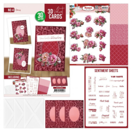 3D  Velvet Cards - Peonies 3DVC10004