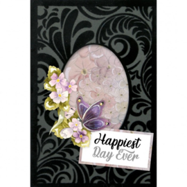 3D Velvet Cards A6- Purple Butterflies 3DVC10006