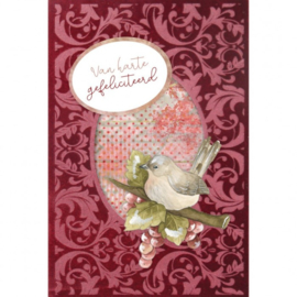 3D  Velvet Cards  - Birds and Berries  3DVC10003