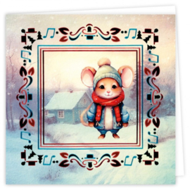 Hobbydots Cards 18 - Berries Beauties - Winter Mouse