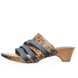 Clog Nel Dark Denim Leopard