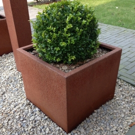 Cortenstaal plantenbak 'Angoli' L60xB60xH40 cm