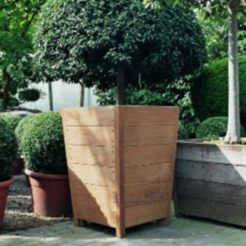 Hardhouten plantenbak 'Pula' L60xB60xH85 cm