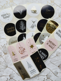 Stickers - Kerst - Assorti-mix - set van 24 stuks