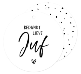 Label - Bedankt lieve juf - rond