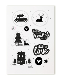 Stickers - Kerst - cadeaustickers (knuffel) - 20 stuks