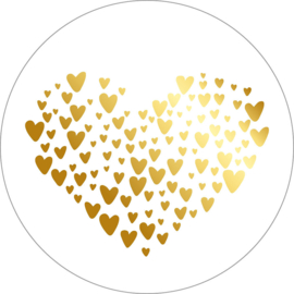 Stickers - Golden hearts - XL - per 5 stuks
