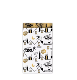 Kadozakjes - Sint - Cool - wit/zwart - 12x19 - per 5 stuks