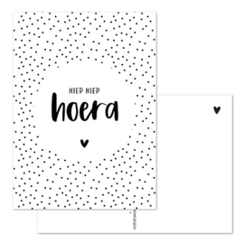 Kaart - Hiep hiep hoera 🖤 - dots