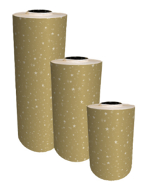 Tissue paper / Vloeipapier - Little Stars - goud / wit - op rol - 2m