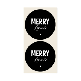 Stickers - Kerst - Merry Xmas - per 5 stuks
